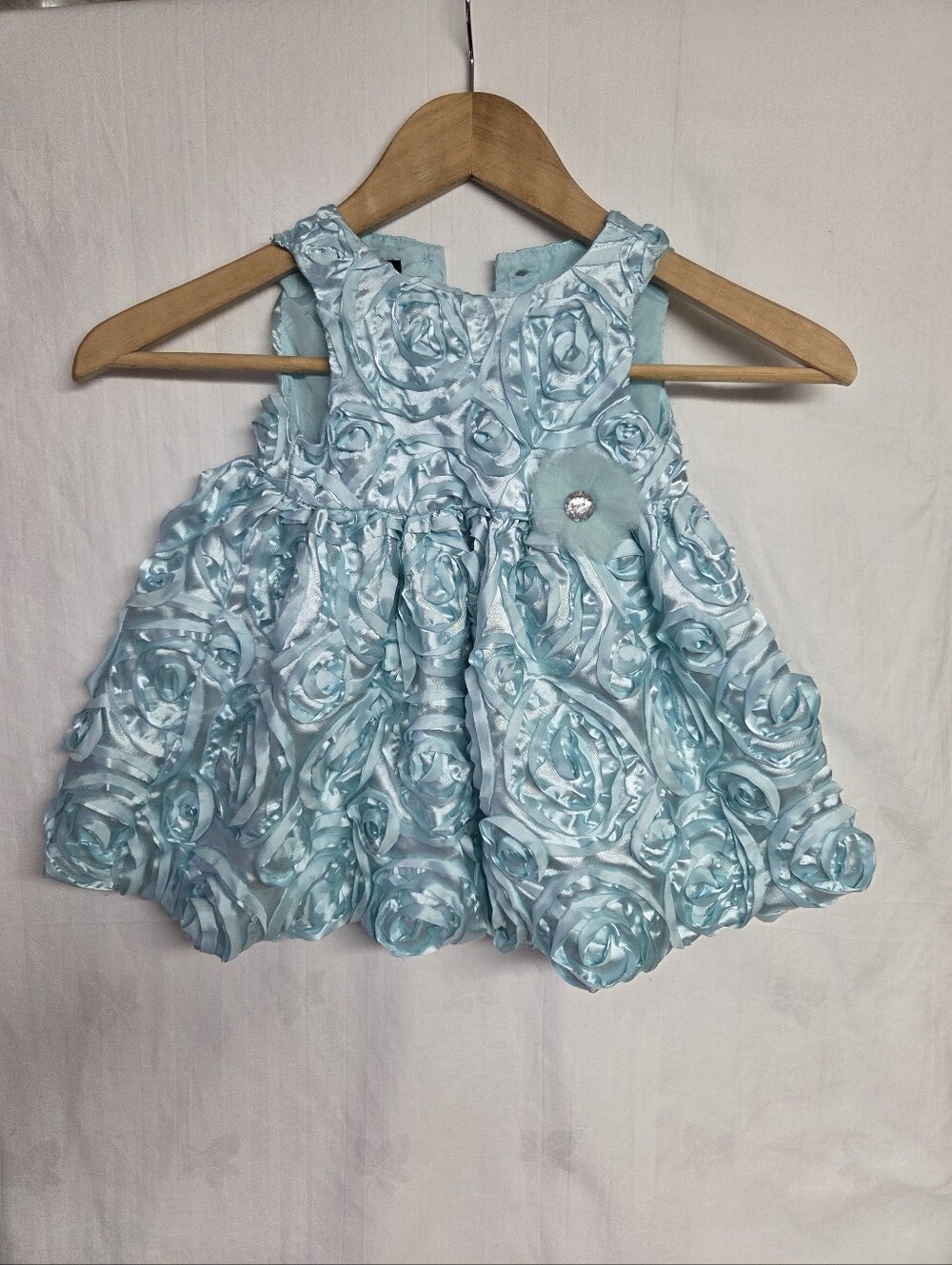 Holiday Editions Baby/Toddler Blue Floral Rosette Party Dress
